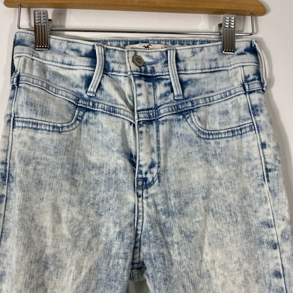 HOLLISTER Acid Wash Denim Skinny Jeans High Waisted Waist Size 25 Length 29 - Picture 2 of 8